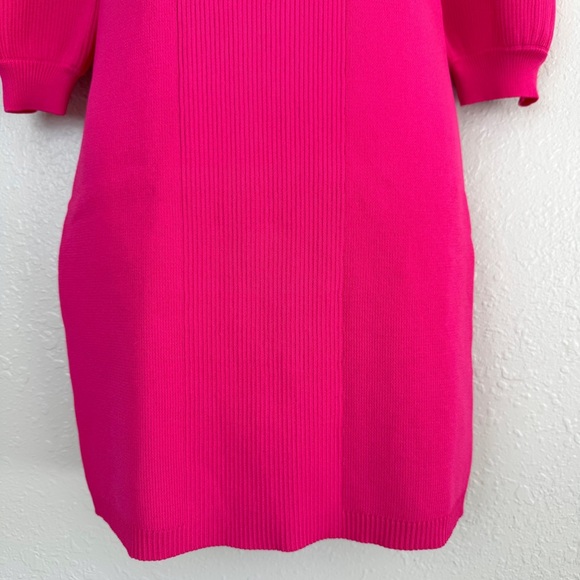 Endless Rose pink puff sleeve knit sweater mini dress M - Picture 7 of 12
